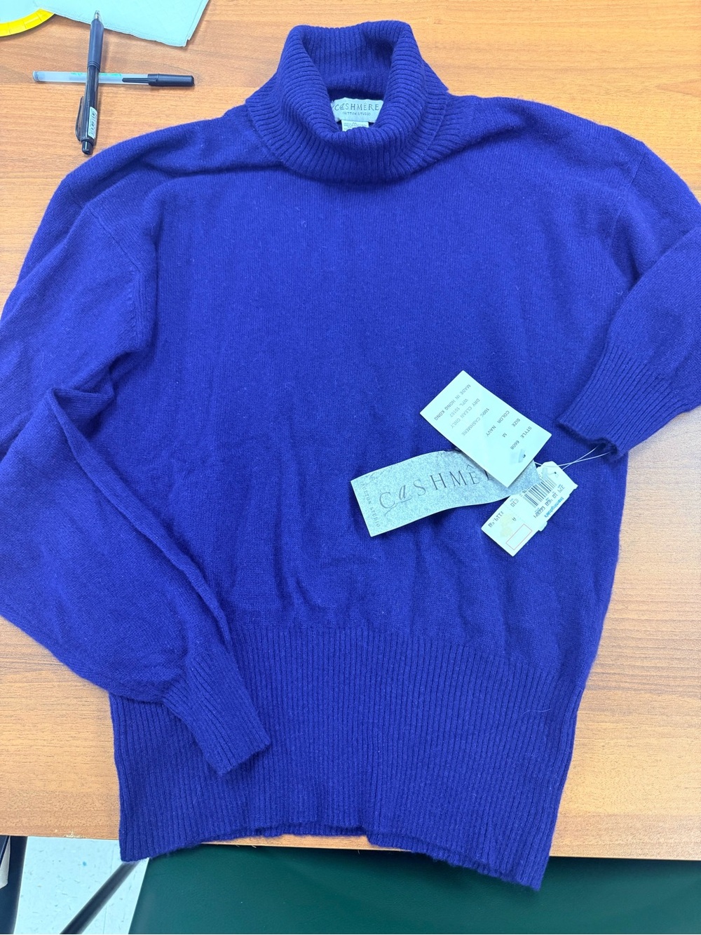 Sutton Cashmere Women's Royal Blue Turtleneck Sweater